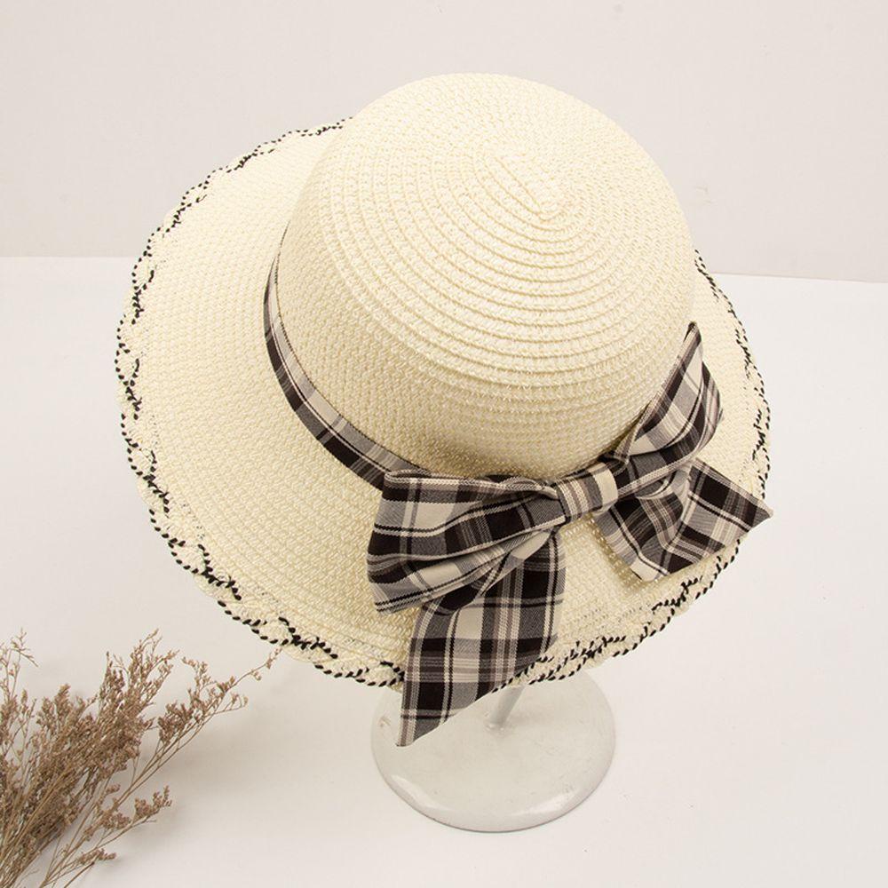 Nón Cối Rộng Vành Phối Nơ Phong Cách Vintage Thanh Lịch Cho Nữ