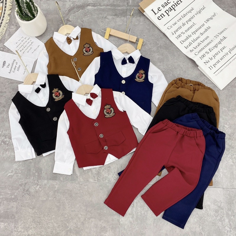 Bộ công tử cho bé mùa thu đông 8-16kg