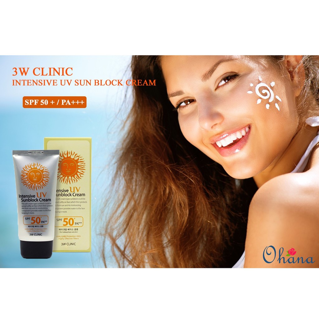 [Hot] Kem chống nắng 3W Clinic UV Sunblock Cream SPF 50+ PA+++ 70 ml