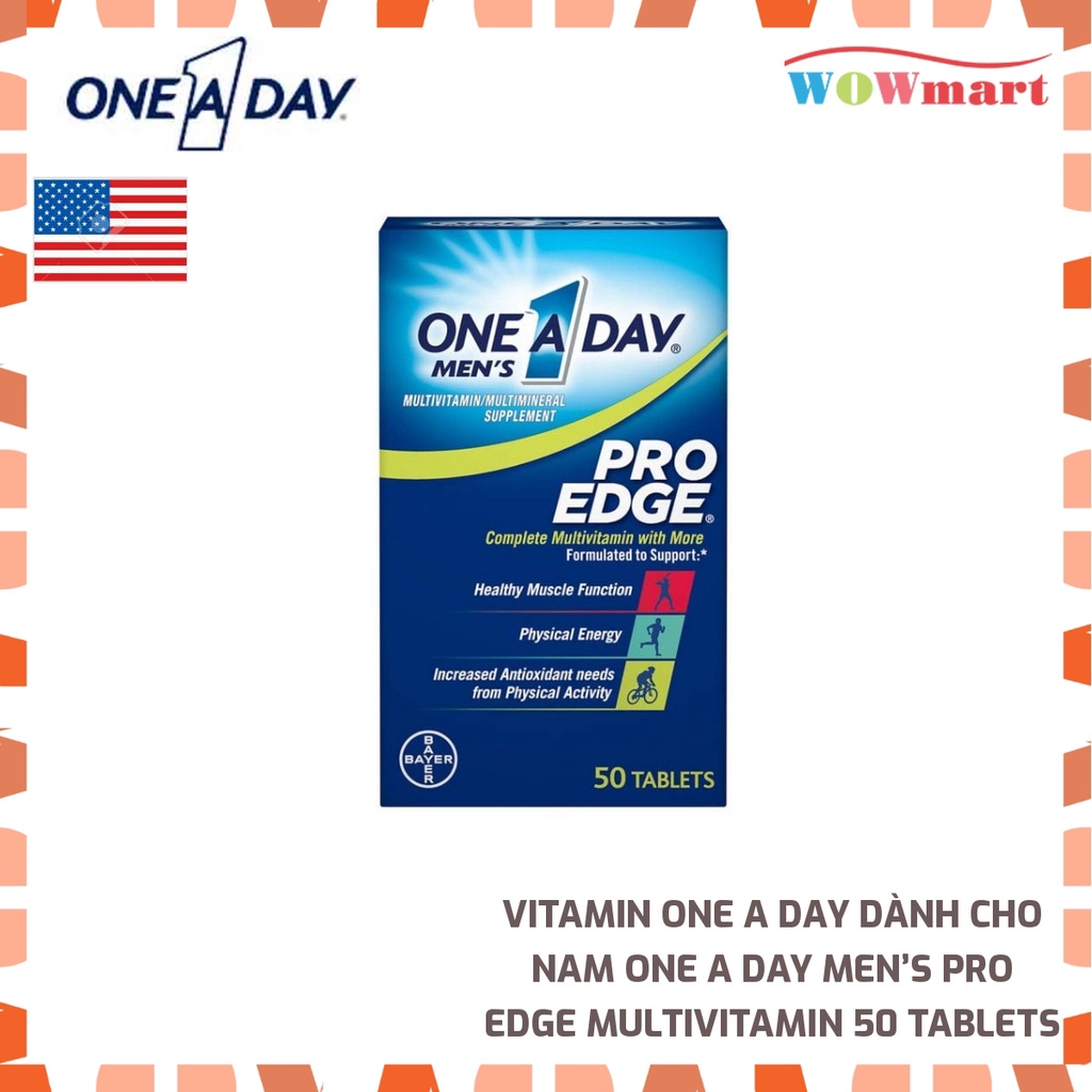 Vitamin One A Day dành cho nam One A Day Men’s Pro Edge Multivitamin 50 Tablets