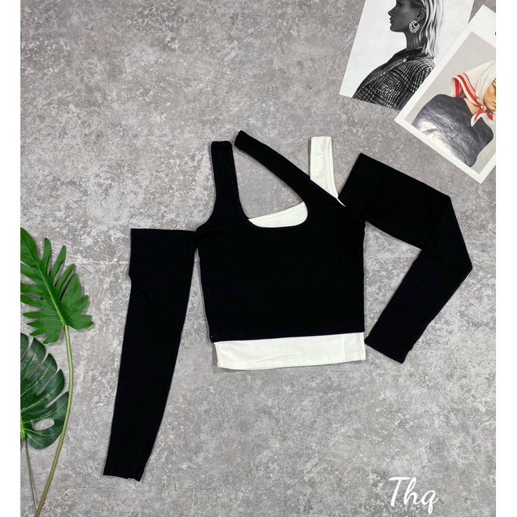 Set áo lệch pha trắng độc lạ