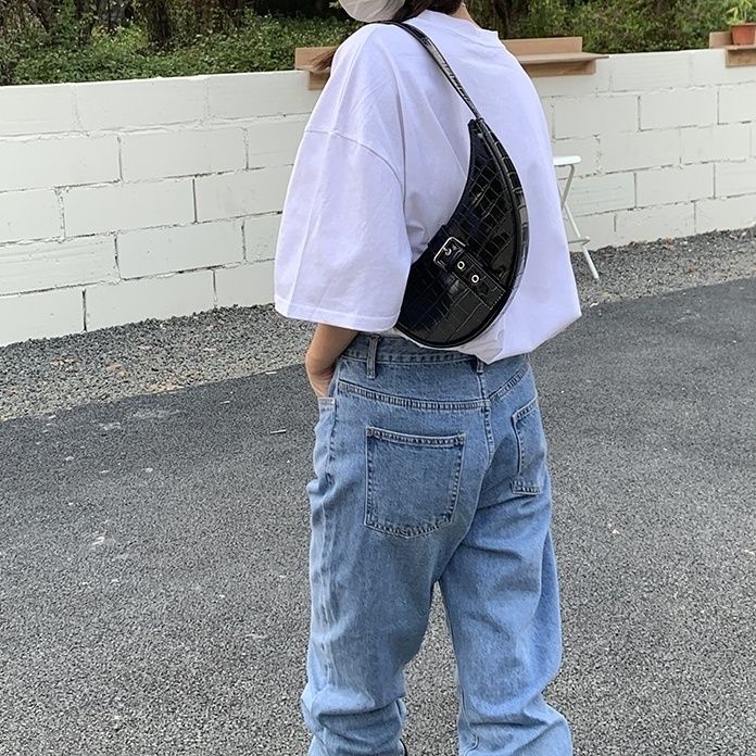 Túi Xách Nữ Vân Da Cá Sấu Đen Thời Trang