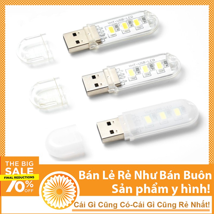 Thanh đèn LED mini gồm 3bóng cổng cắm USB thích hợp để bàn học làm đèn ngủ đèn học đèn làm việc máy tính