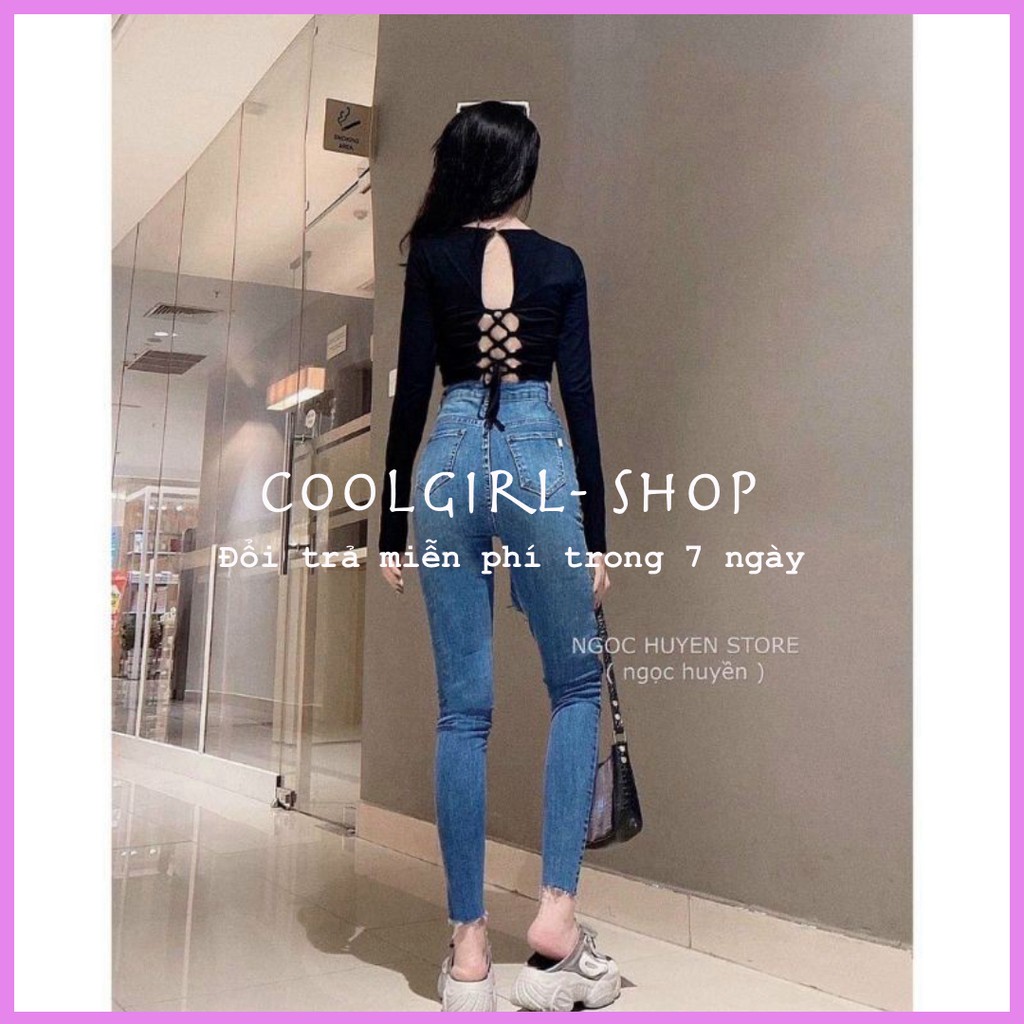 Áo Croptop Tay Dài Đan Chéo Lưng Có Mút Ngực Tuyết's House | BigBuy360 - bigbuy360.vn