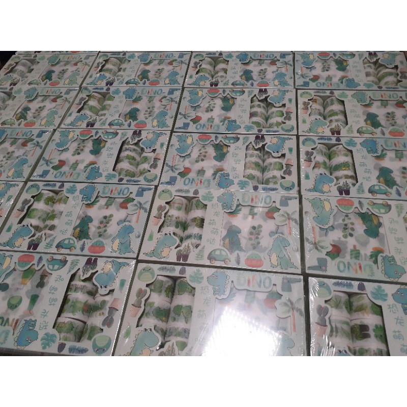 Hộp Washitape 2 cột băng keo kèm sticker cute, hộp sticker dán trang trí sổ dễ thương