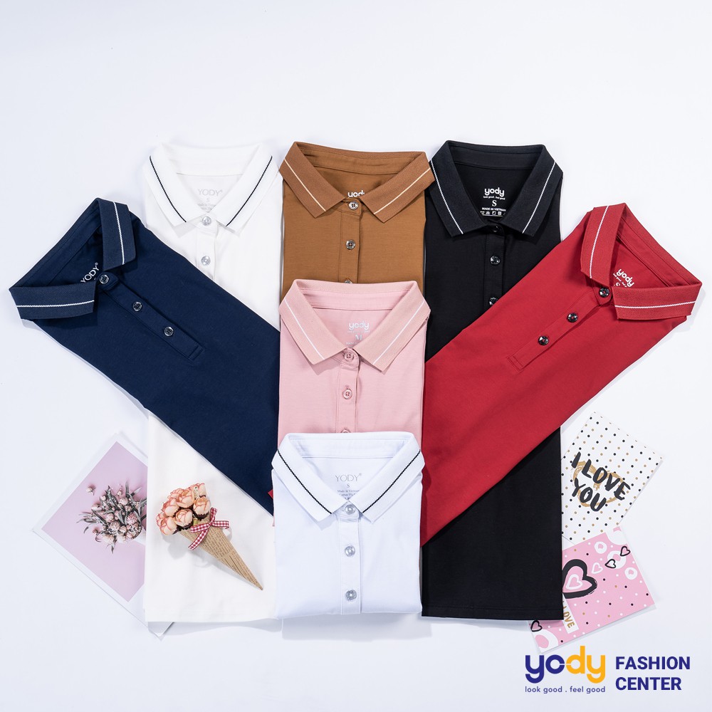 Áo thun polo nữ YODY áo phông pima cao cấp cổ bẻ mềm mại, kháng khuẩn APN3010 | BigBuy360 - bigbuy360.vn