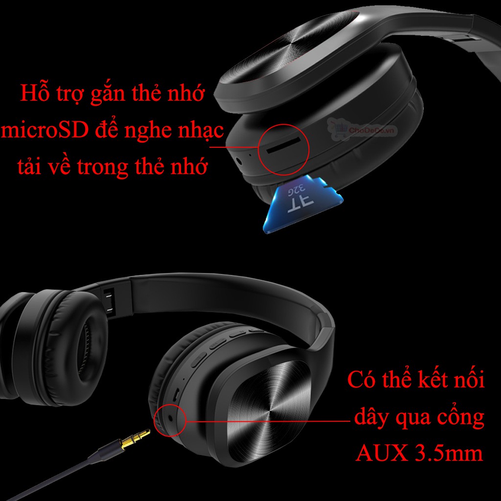 Tai nghe bluetooth cao cấp HP09, ôm kín tai, chống ồn, nghe nhạc cực hay, pin trâu dùng tới 68 tiếng