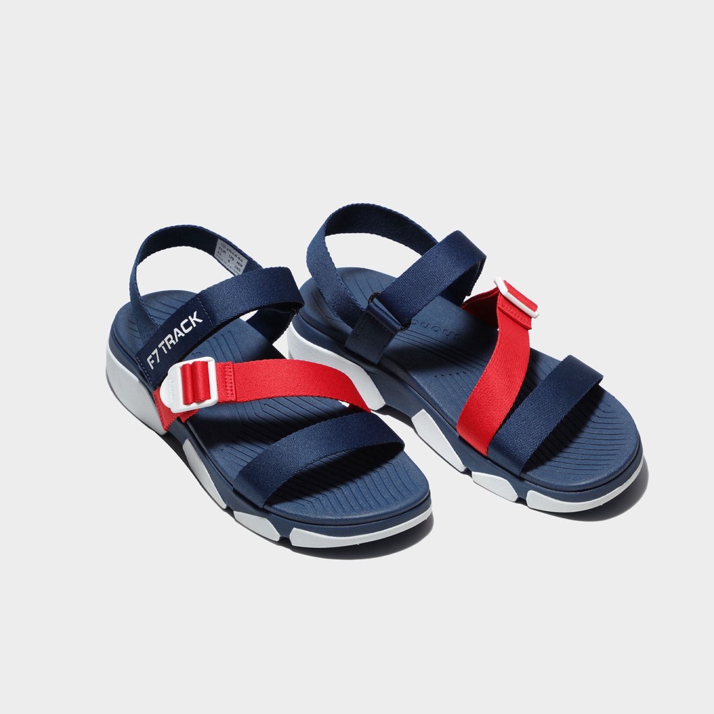 Giày Sandals Shondo F7 Track xanh navy đế trắng F7T0036