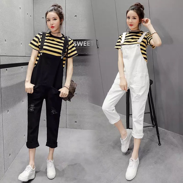 [Mã FADIRECT20 giảm 20K đơn 150K] Quần yếm nữ rách chất thô đẹp phong cách | BigBuy360 - bigbuy360.vn