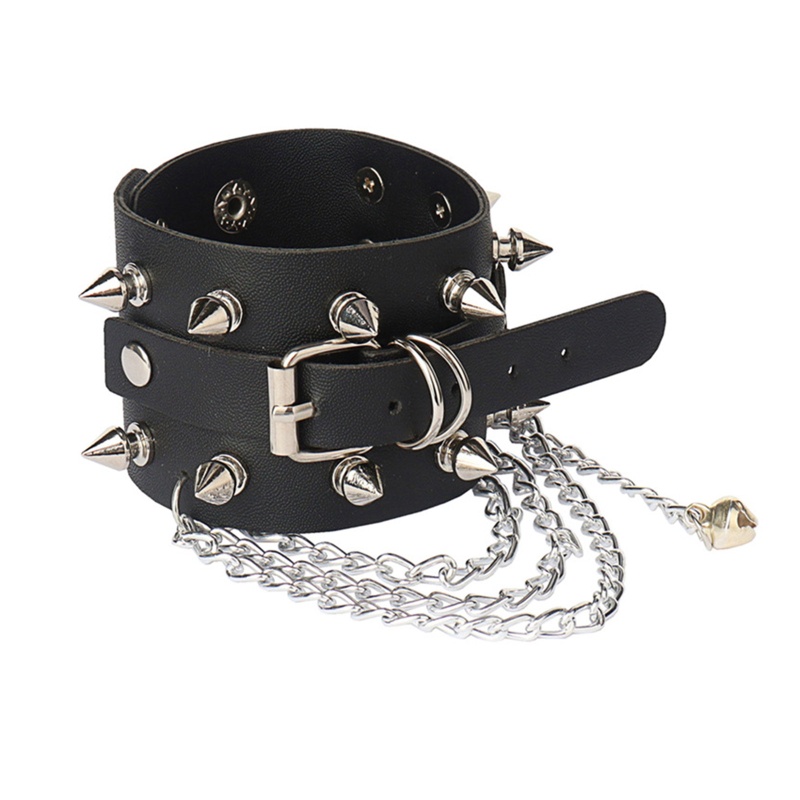 Vòng Đeo Tay Bằng Da Phong Cách Punk Gothic Thời Trang Cho Nam