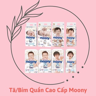 Tã/bỉm quần cao cấp moony natural size m 46 miếng/ l 36 miếng/ xl 32 miếng bề mặt bông 100% cotton organic