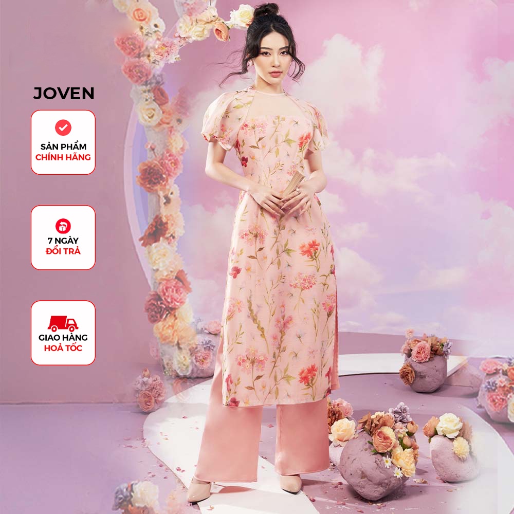 JOVEN - AD22 Áo Dài Đào Viên Joven (Không kèm quần)