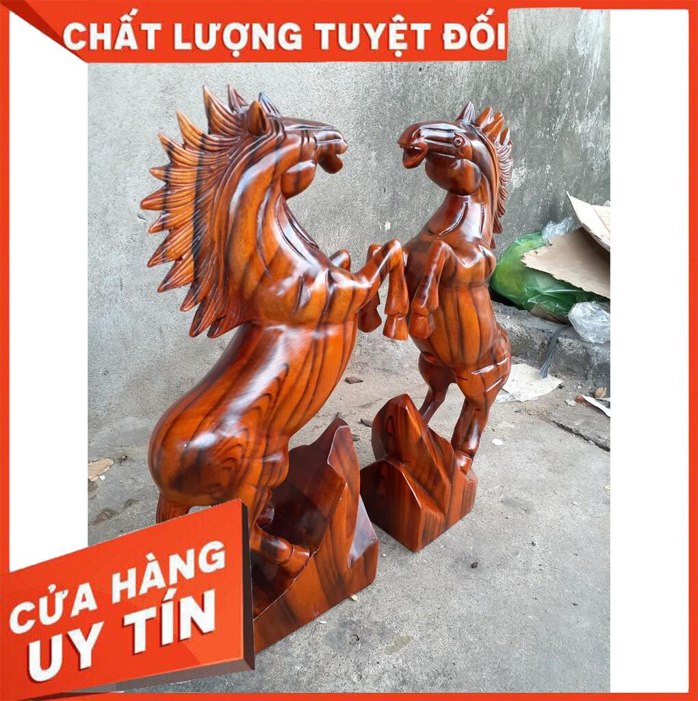 Tượng ngựa gỗ phong thủy 1 đôi