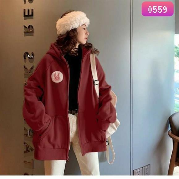Áo khoác nam nữ form rộng Hàn Quốc, áo hoodie nữ form rộng có dây kéo đi học  Xưởng Giá Gốc