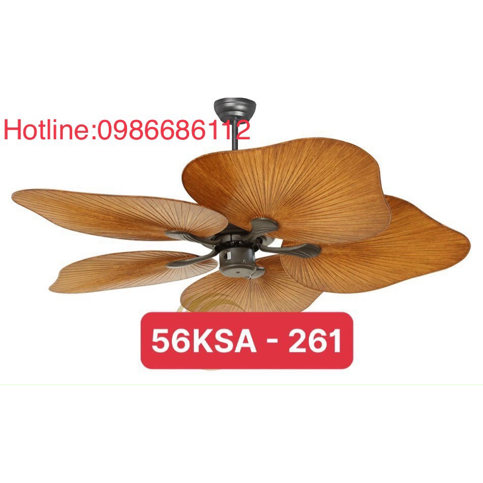 Quạt trần 5 cánh lá cổ điển decor phòng khách,biệt thự cực sang trọng, mát và êm, remote từ xa động cơ lõi đồng 100%