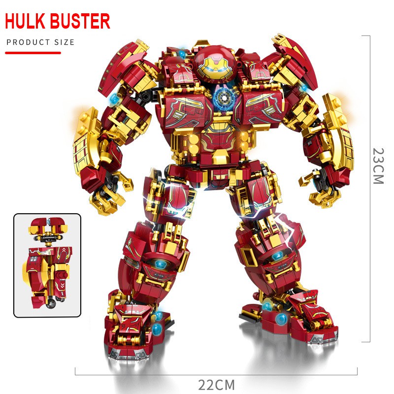 Đồ Chơi Xếp Hình LY 76026 Lắp Ráp Kiểu LEGO Marvel Avengers Mô Hình HulkBuster Với 1450 Mảnh Ghép