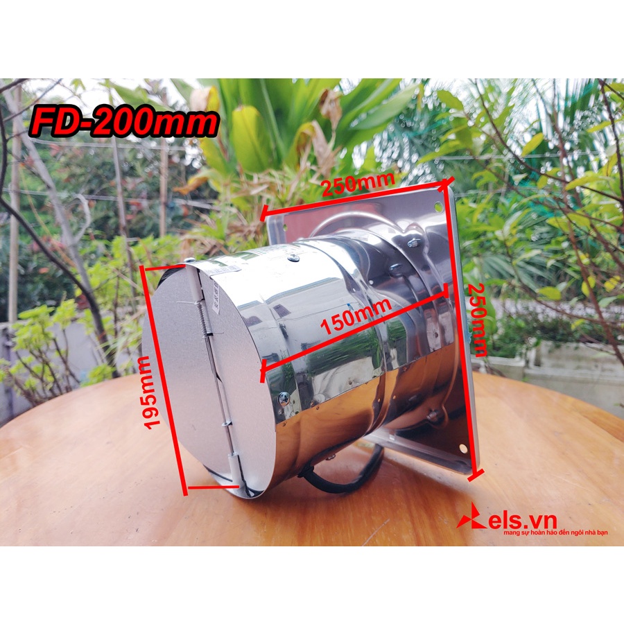 Quạt hút mùi thông gió bằng thép không gỉ Phi 150mm,200mm