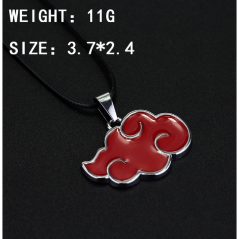 Vòng cổ logo akatsuki, móc khóa Naruto akatsuki Phong Cách Nhật Bản