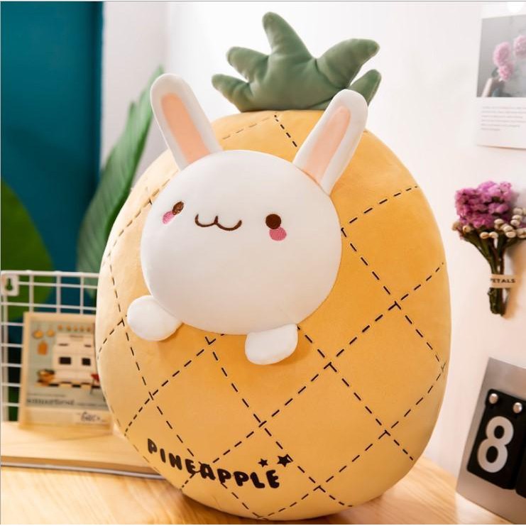 Gấu Bông Trái Cây Qủa Dứa Hình Mặt Thú Cưng Size 30cm- 45cm