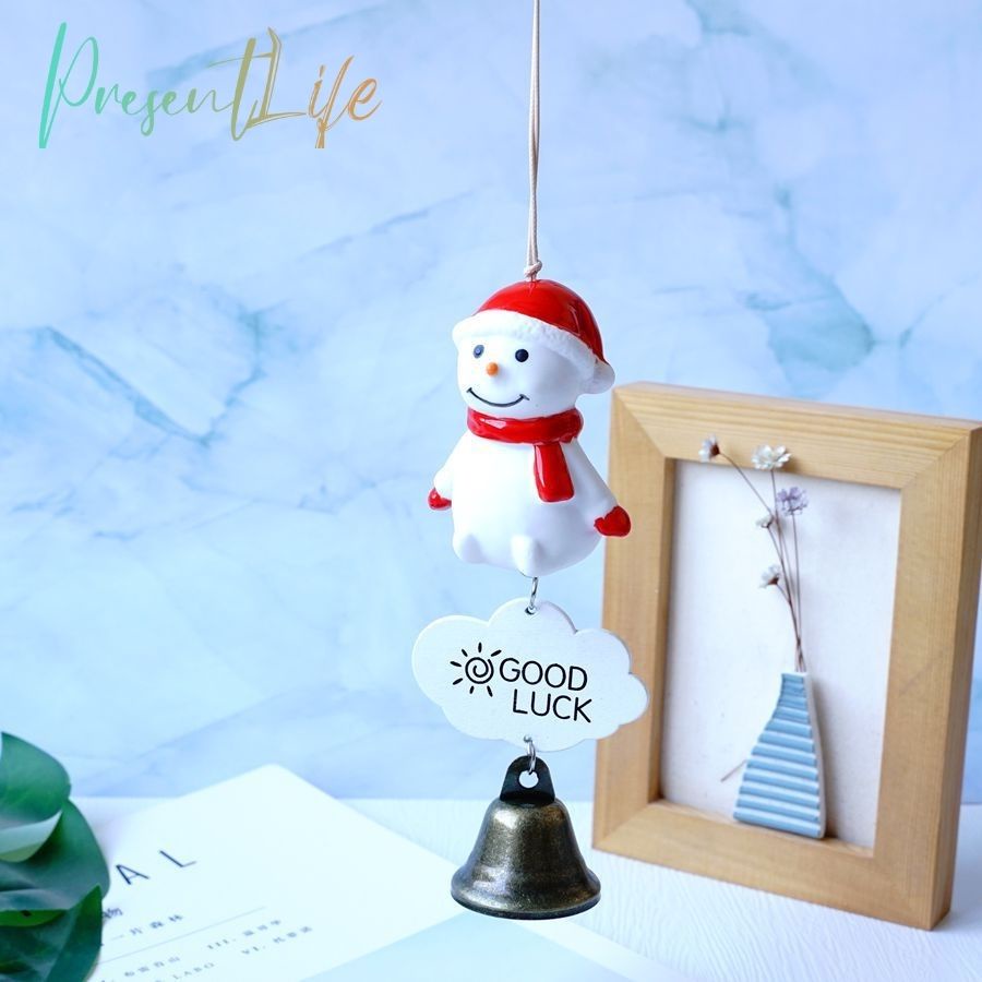 Chuông gió gốm xinh, ông già noel, món quà giáng sinh an lành, ý nghĩa.