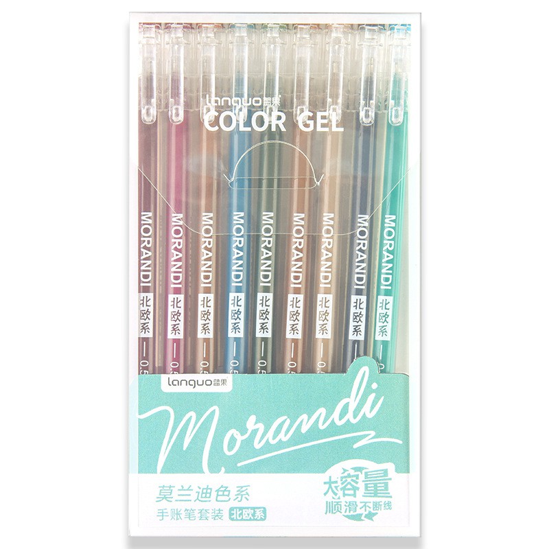 Set 9 cây bút mực nhiều màu sắc xinh xắn ngòi 0.5mm set 9 chiếc-B37