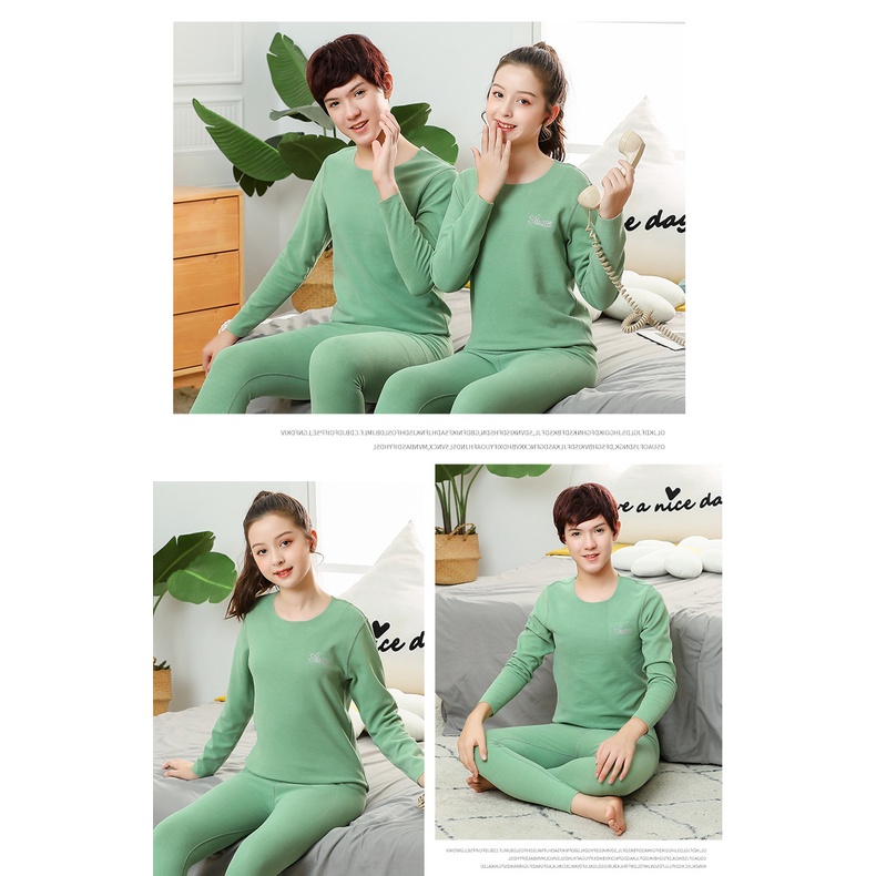 Bộ Đồ Lót Dài Tay Hai Mặt Không Đường May Giữ Nhiệt 100-180CM Thời Trang Mùa Thu Cho Học Sinh