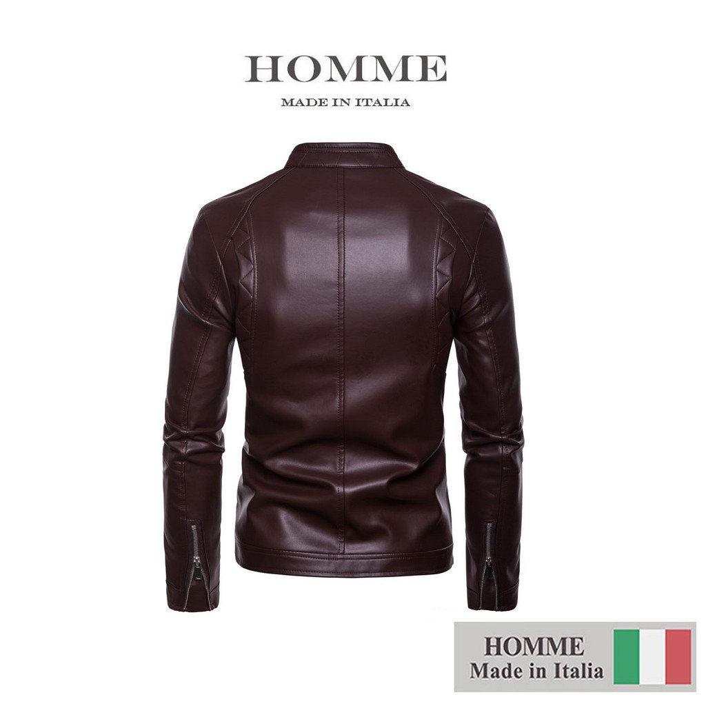 Áo khoác da Homme La Rousse - Men's Synthetic Leather Jacket