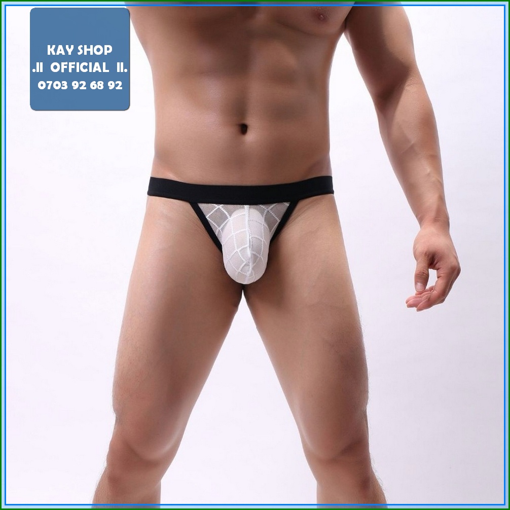 Quần lót lọt khe lưới sexy xuyên thấu khoe mông gợi cảm - Quần sịp nam viền quyến rũ