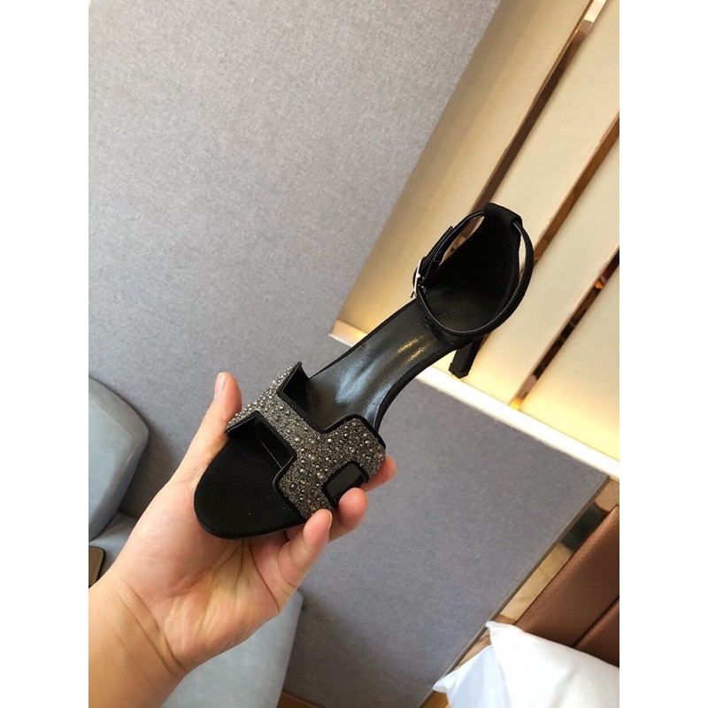 Sandal cao gót Hermes HM  da thật cao cấp nhiều màu siêu sang