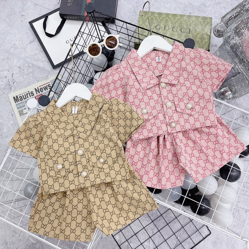 Bộ vest hè Guc ci (QUẦN/VÁY )cho bé gái - BVHG