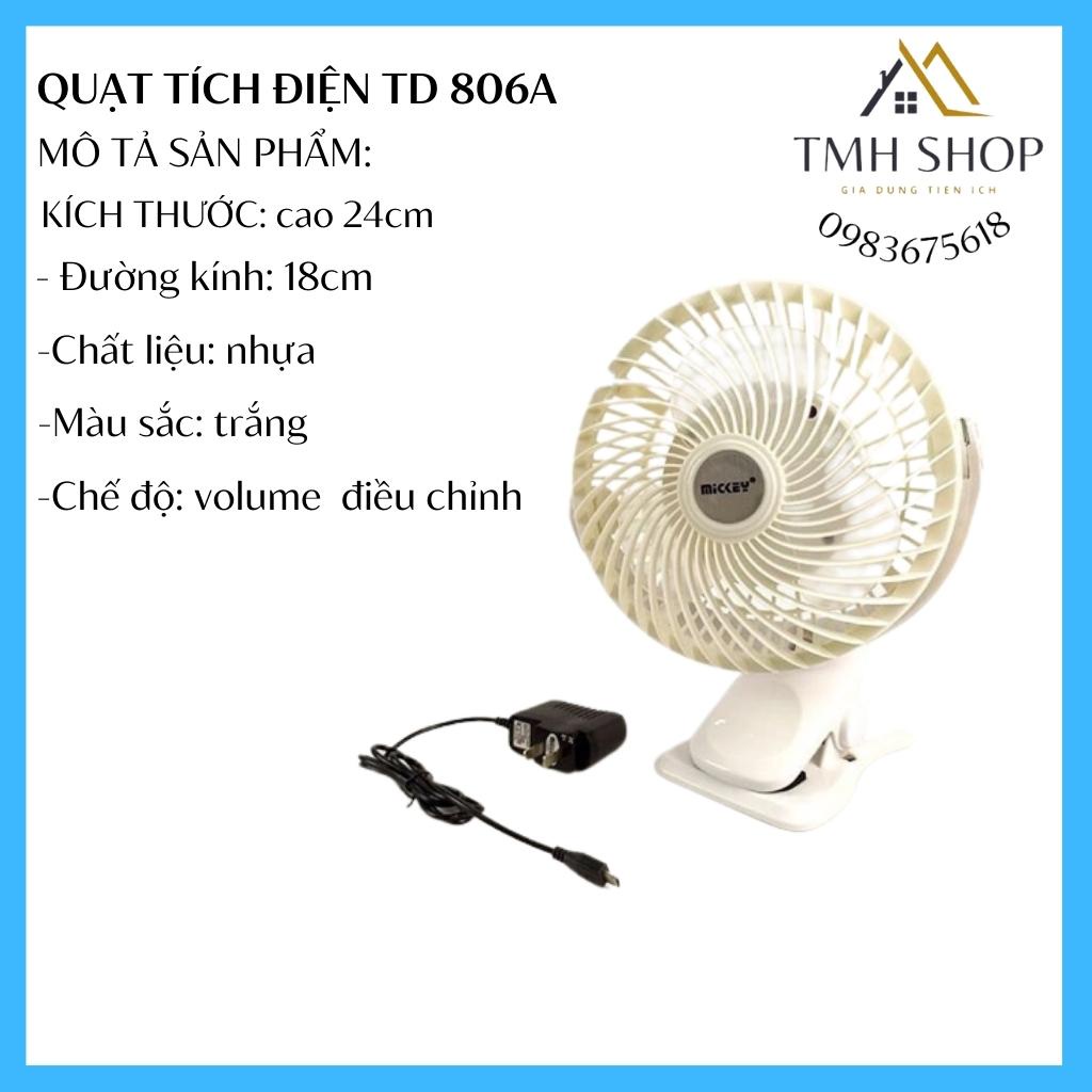 Quạt mini , quạt tích điện để bàn kẹp MICKEY 806 4800mAh pin siêu khỏe tích điện lâu tiện lợi cho công sở kẹp xe em bé