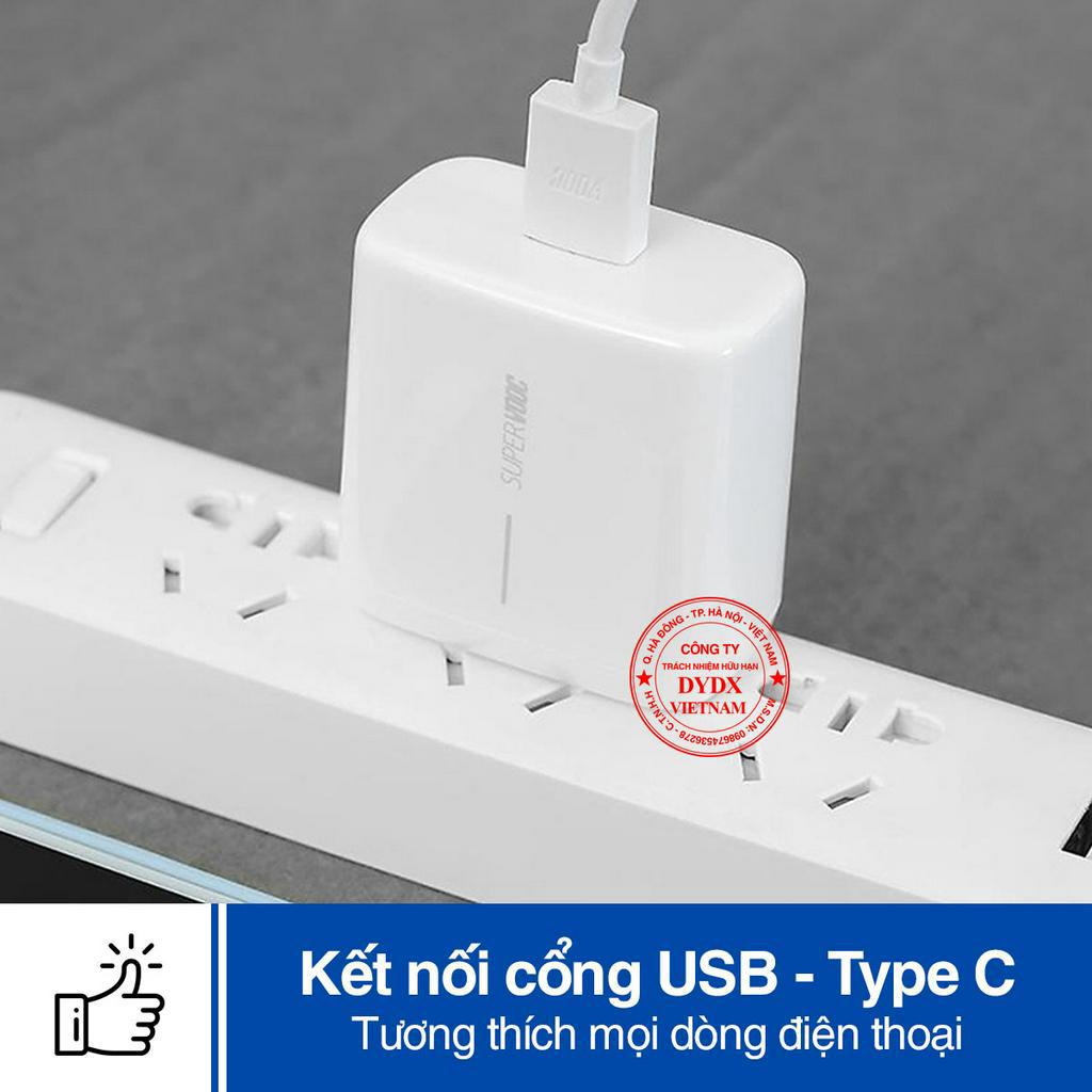 Sạc nhanh Oppo 65w SUPER VOOC chính hãng kèm dây sạc Oppo Type C Bảo hành Lỗi 1 đổi 1 trong 30 ngày DYDX