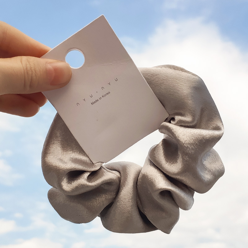 Dây buộc tóc cao cấp nữ Hàn Quốc lụa satin màu trơn cho tóc đuôi ngựa