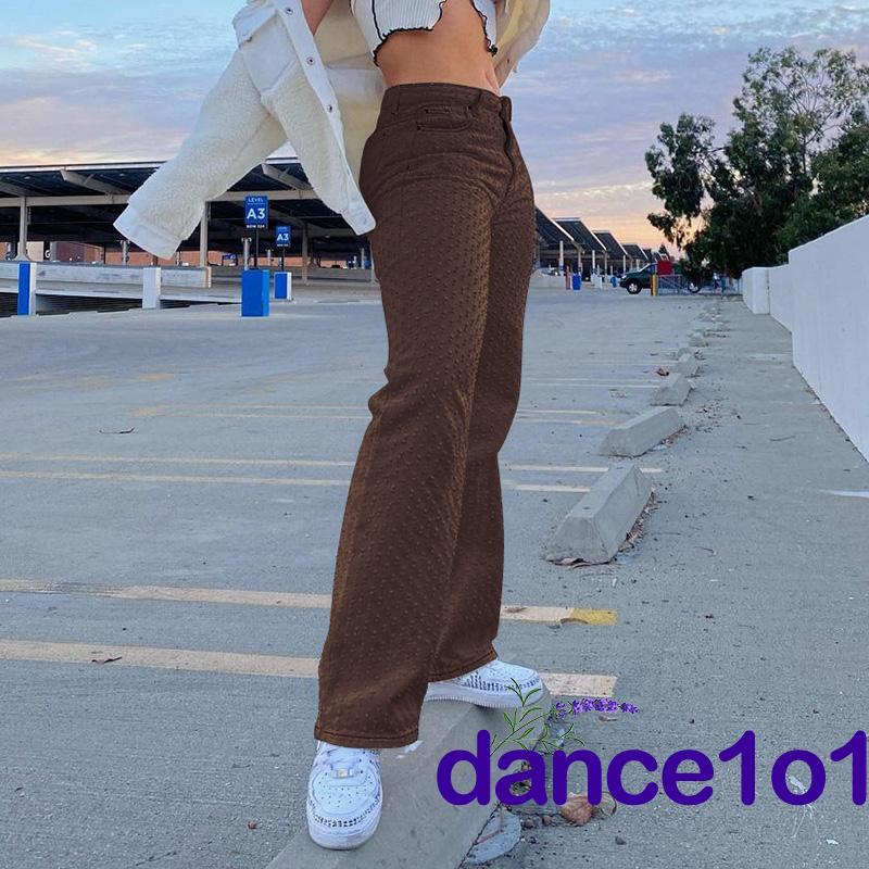 Quần Dài Lưng Cao Ống Rộng Phối Rách Cá Tính Cho Nữ | BigBuy360 - bigbuy360.vn