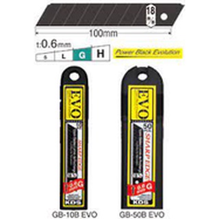 Lưỡi dao rọc giấy 18 x 0.6mm kds 10 lưỡi gb-10bevo