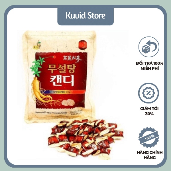 Kẹo Hồng Sâm Không Đường Hàn Quốc, Túi 500g, Thơm Ngon Bổ Dưỡng Giúp Nâng Cao Sức Khỏe 01