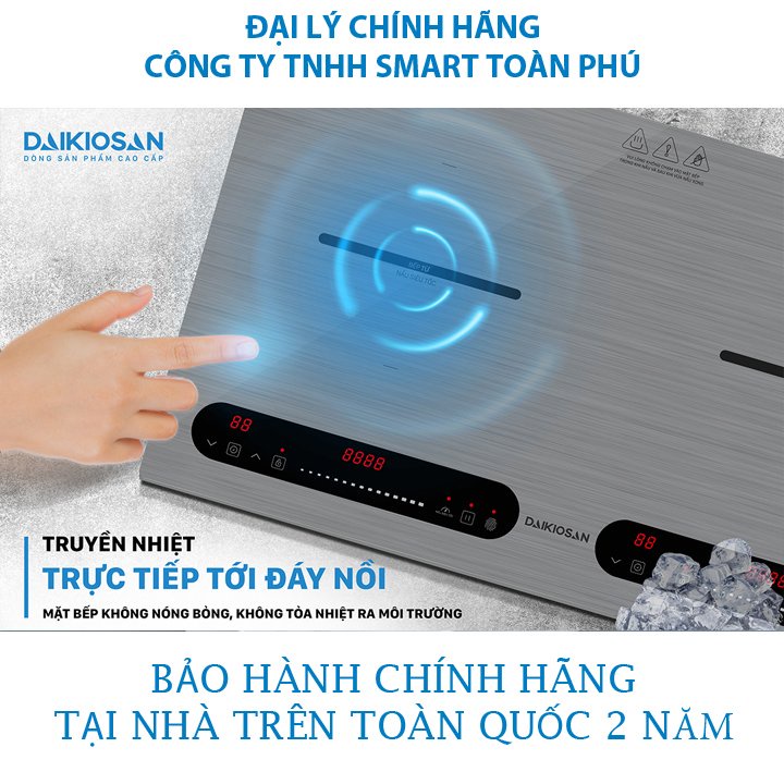 Bếp từ đôi cao cấp chính hãng Daikiosan DKT-200006 new