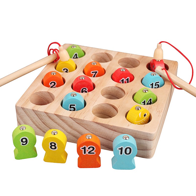Bộ đồ chơi Câu Cá nhiều màu sắc bằng gỗ gắn nam châm - Đồ chơi gỗ Phát triển Trí Tuệ Cho Bé