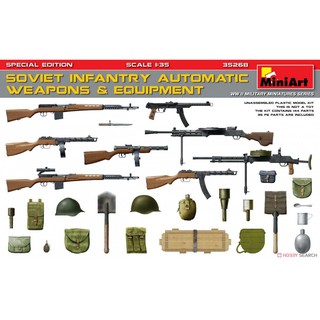 Mini Art 35268 Mô Hình Vũ Khí 1/35 Soviet Infantry Automatic Weapons and Equipment