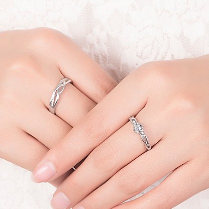Nhẫn Bạc 925 Thời Trang Có Thể Điều Chỉnh Cho Cặp Đôi/Nam/Nữ