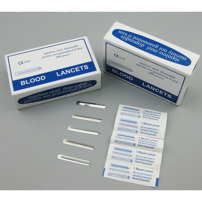 Hộp Kim Chích Mụn Lấy Máu Blood Lancet Chích Lấy Nhân Mụn hộp 200c