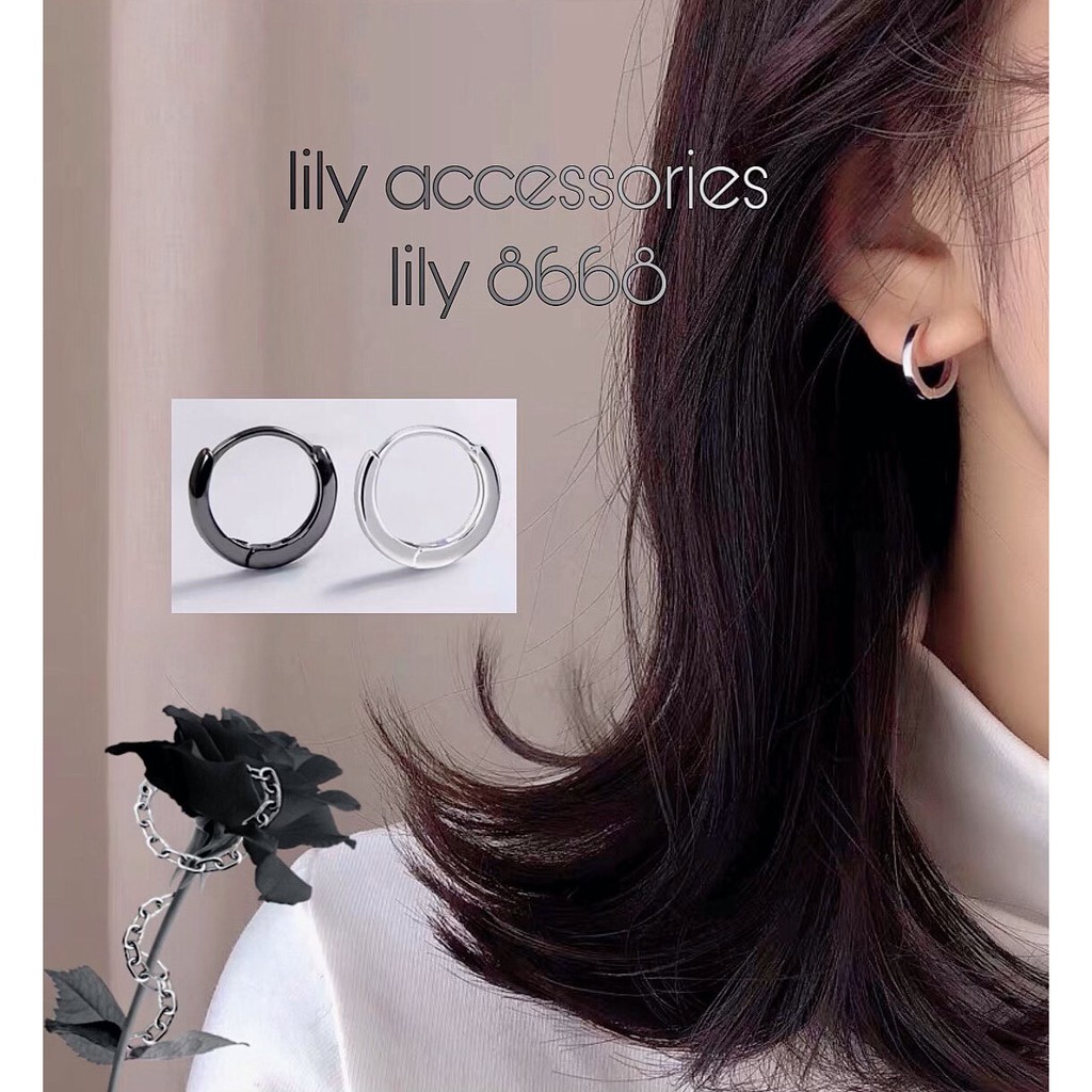 Hoop Earring khuyên tai titan tròn basic không gỉ không đen không dị ứng nam nữ unisex