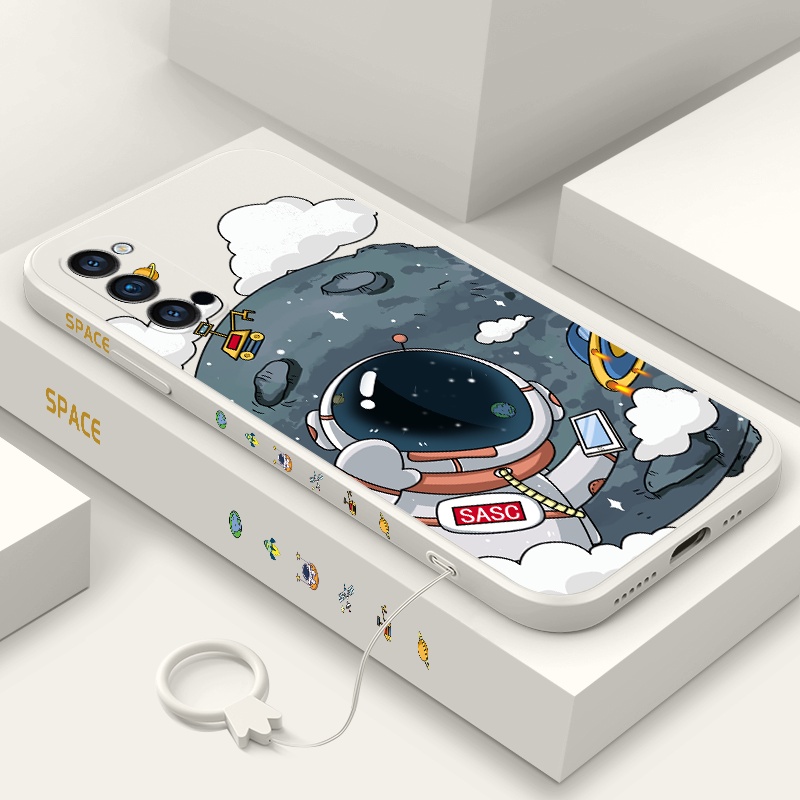 Ốp Điện Thoại TPU Silicon Thẳng Hình Phi Hành Gia Cho oppo reno 4 reno 5 reno 3 reno2 f reno 6 reno 7