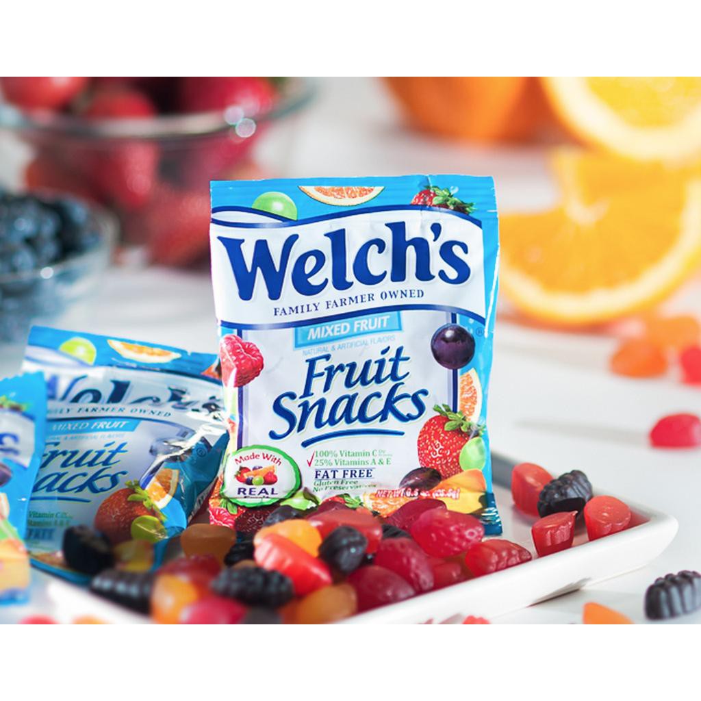 Combo 10 gói kẹo dẻo trái cây Welch's Fruit Snacks (25.5gr/ gói)