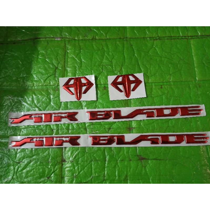 Bộ tem chữ nổi và lô gô Airblade 2017 màu đỏ