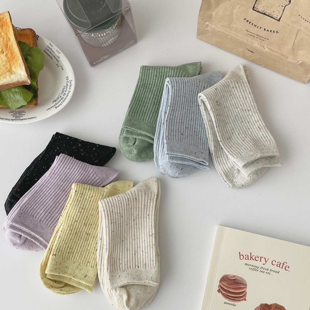 Tất/vớ trơn cao cổ màu muối tiêu