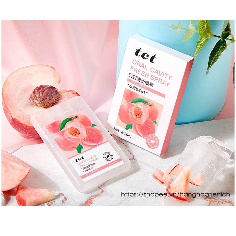 Xịt thơm miệng hương đào kháng khuẩn TET-Elyse - Xịt miệng chính hãng HongKong