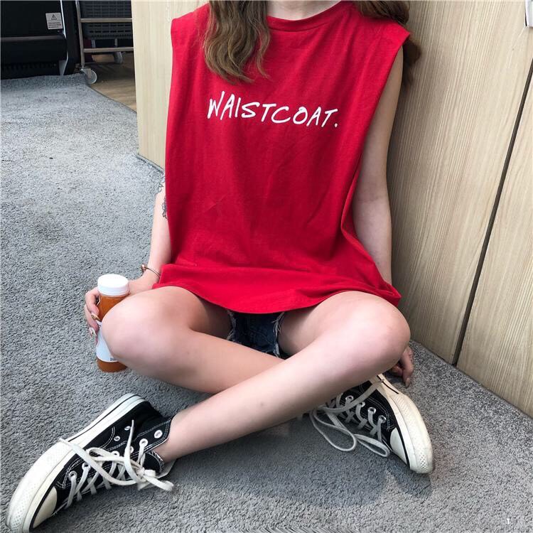 Áo Ba Lỗ Unisex Form Rộng in chữ WAISTCOAT cá Tính M0102