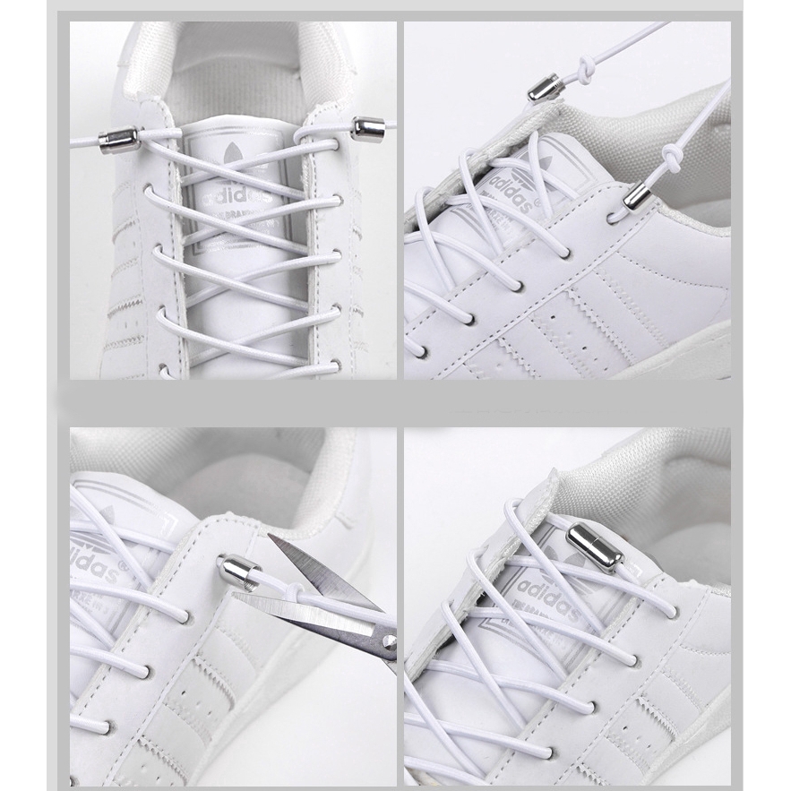 Dây giày thể thao silicone co giãn thiết kế đầu nối dành cho cả nam và nữ