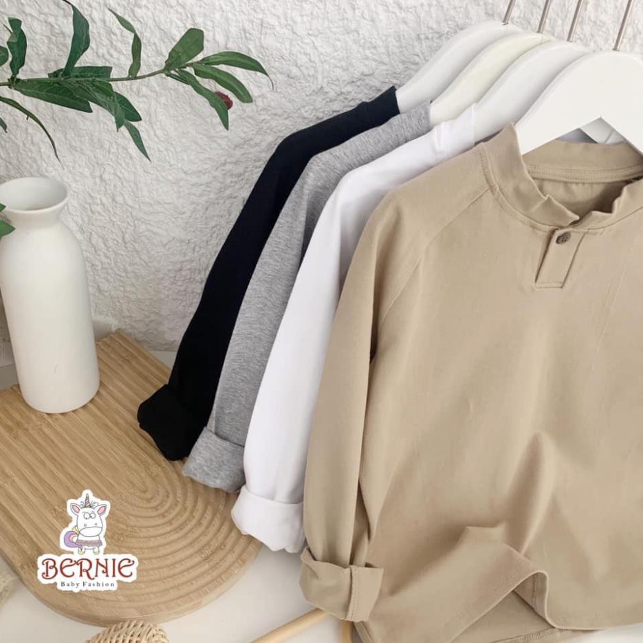 Xả Áo thun dài tay cổ trụ một khuy size đại / áo phông sz đại cho bé trai New